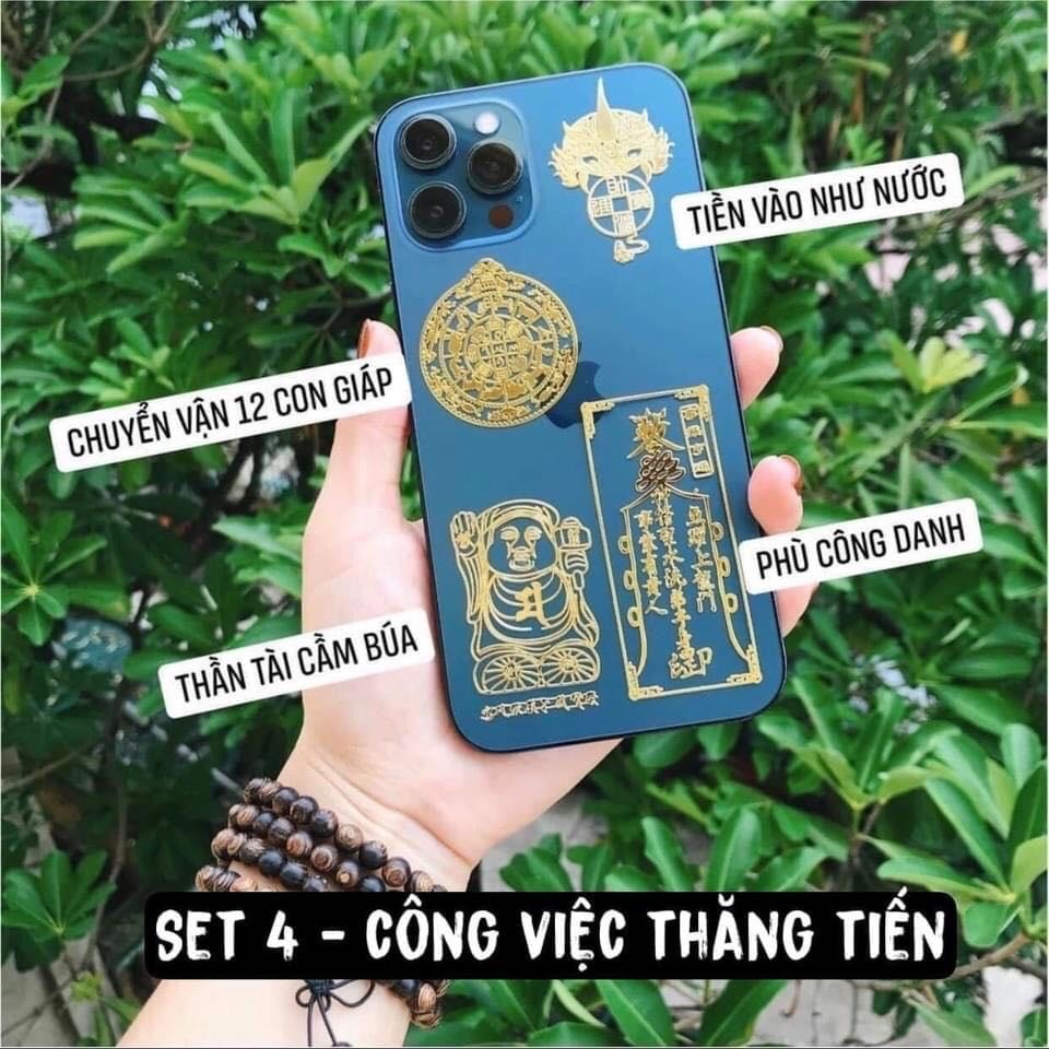 Combo 4 miếng dán tài lộc công danh thăng tiến