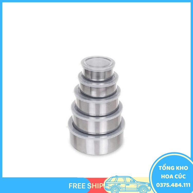 Combo 5 Bát Inox Có Nắp Đậy - Vận Chuyển Miễn Phí Toàn Quốc
