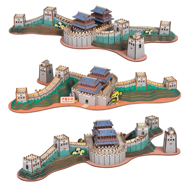 Đồ chơi lắp ghép gỗ 3D Mô hình Vạn lý Trường thành The Great Wall HF08 Laser