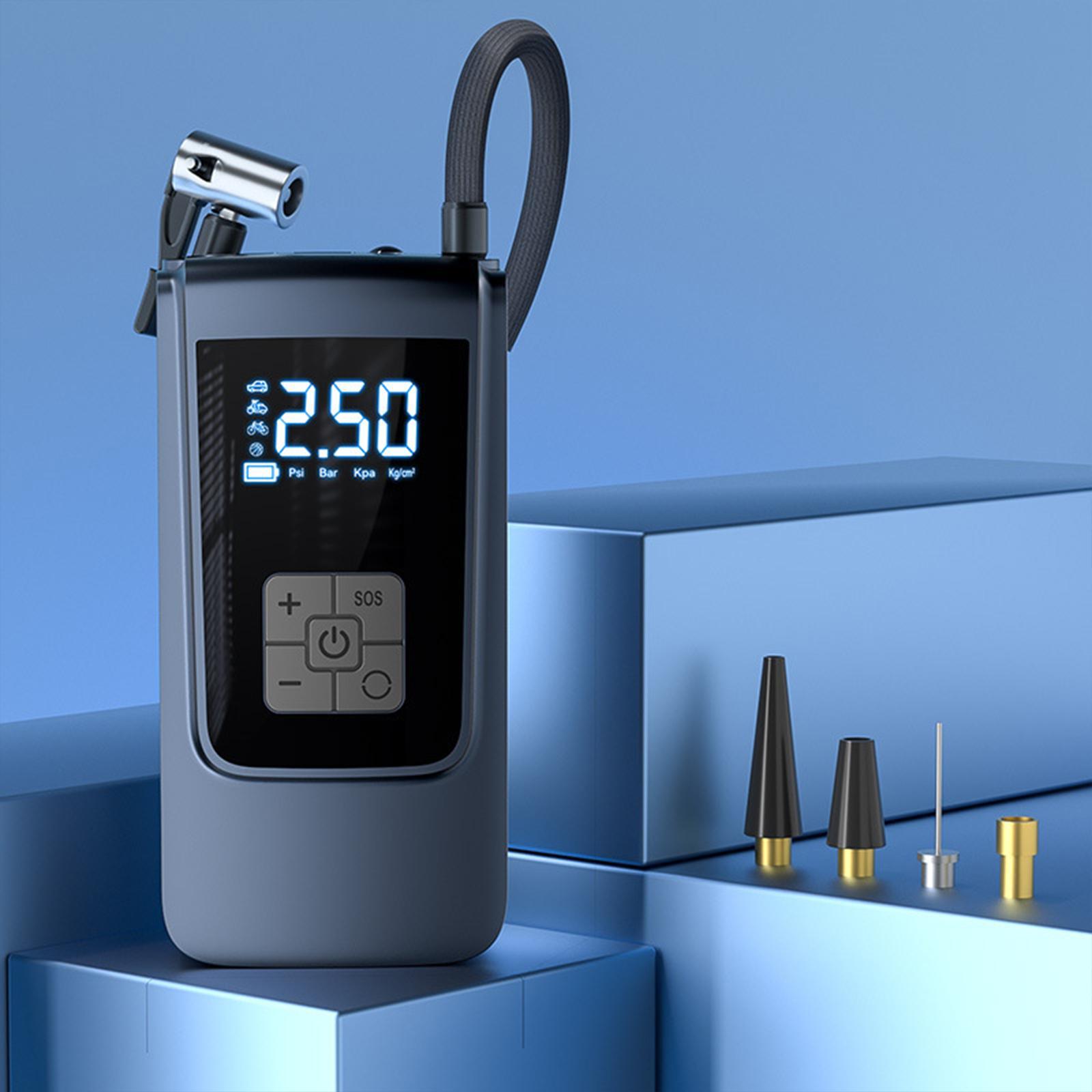 Air Compressor Tire Inflator Tire Pump Fast Inflation Compact Portable Rechargeable Power Bank Electric Pressure Gauge for Bicycles Car