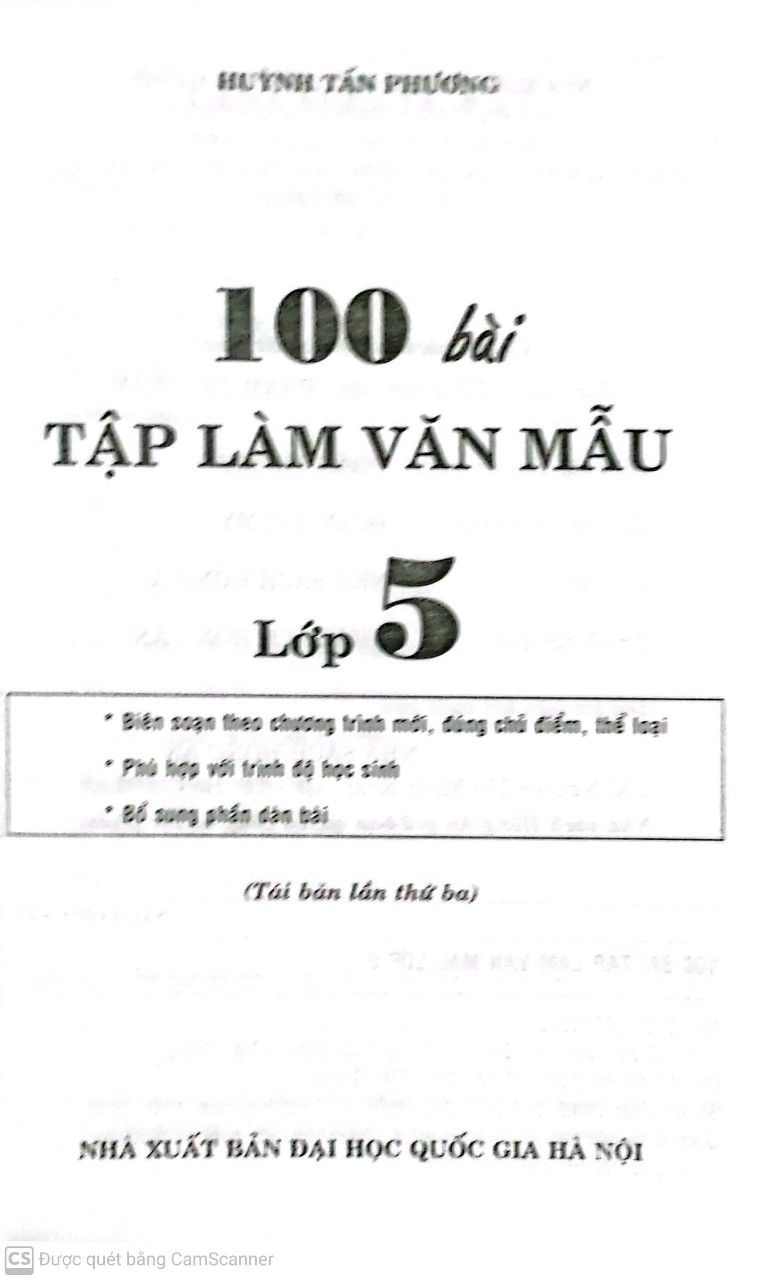 100 Bài Tập Làm Văn Mẫu Lớp 5