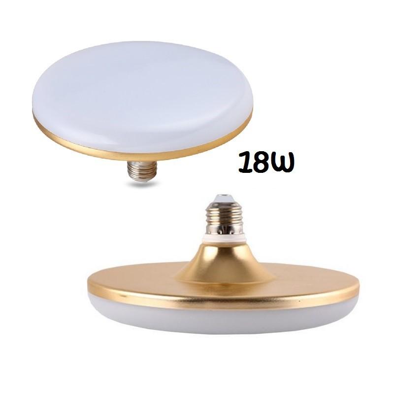 Đèn led UFO đĩa bay đuôi nhôm đế vàng 18w