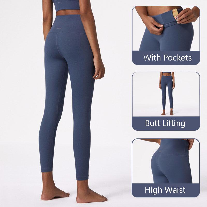 Quần Legging Nữ Nữ Tập Gym Thể Hình Tập Yoga Có Túi Chạy Cao Cấp Quần Legging Đẩy Lên Thun Thể Thao Tập Luyện Quần
