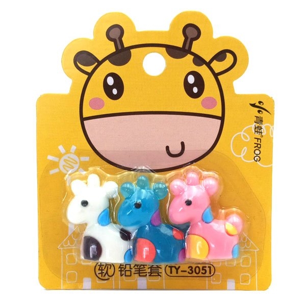 Bộ 2 Bộ 3 Nắp Đựng Bút TY-3051 - Hình Hươu Cao Cổ