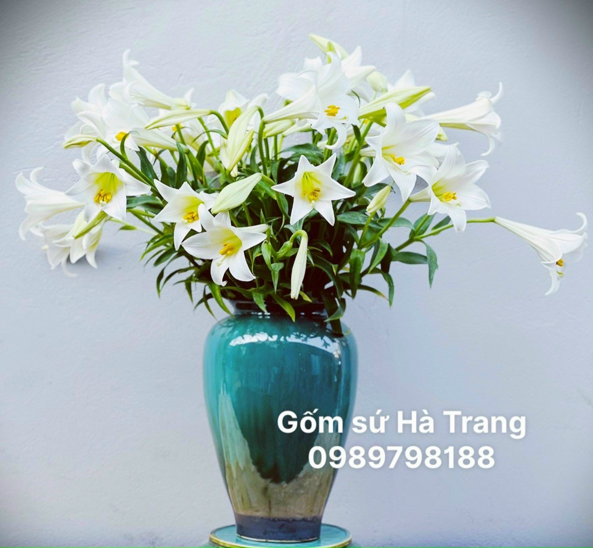Lọ hoa gốm sứ Bát Tràng cao cấp cao 30cm men hoả biến ngân hà