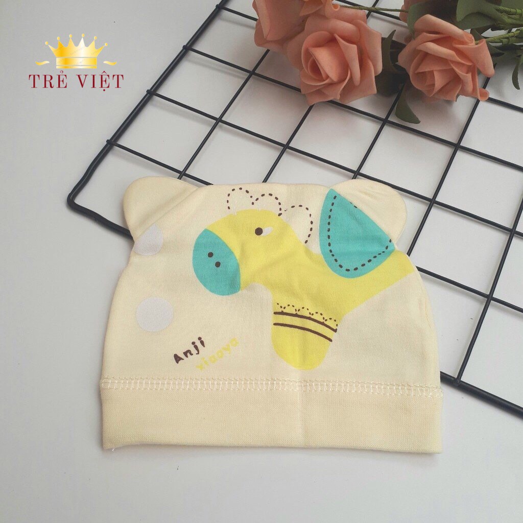 Mũ sơ sinh, nón cho bé, nón sơ sinh vải cotton cao cấp thông thoáng dùng cho trẻ từ 0-3 tháng tuổi