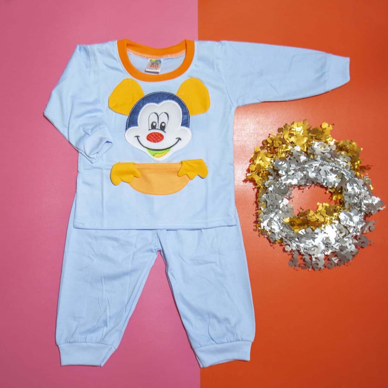 Bộ quần áo tay dài trẻ sơ sinh TiTi chú chuột mickey