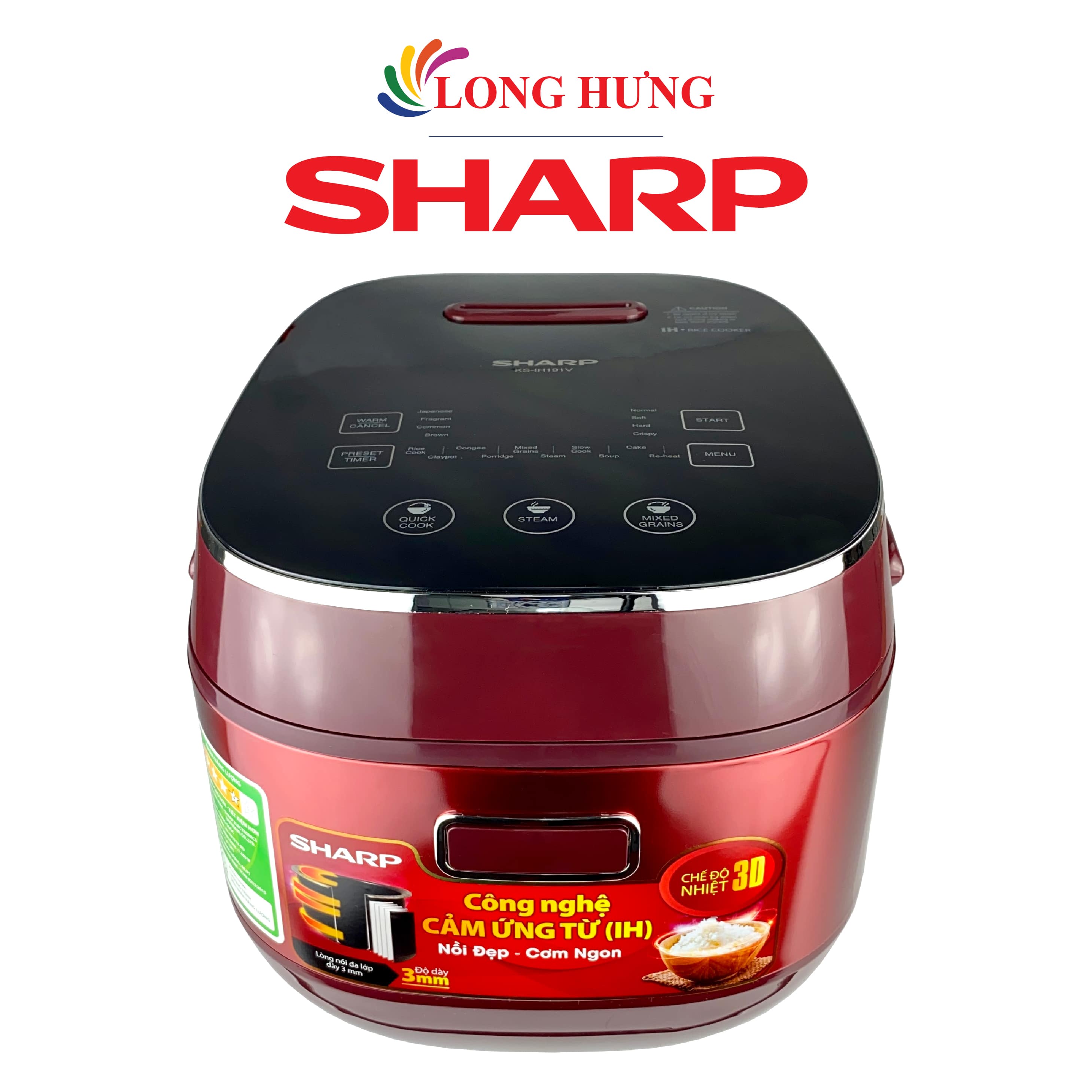 Nồi cơm điện cao tần Sharp 1.8 lít KS-IH191V - Hàng chính hãng