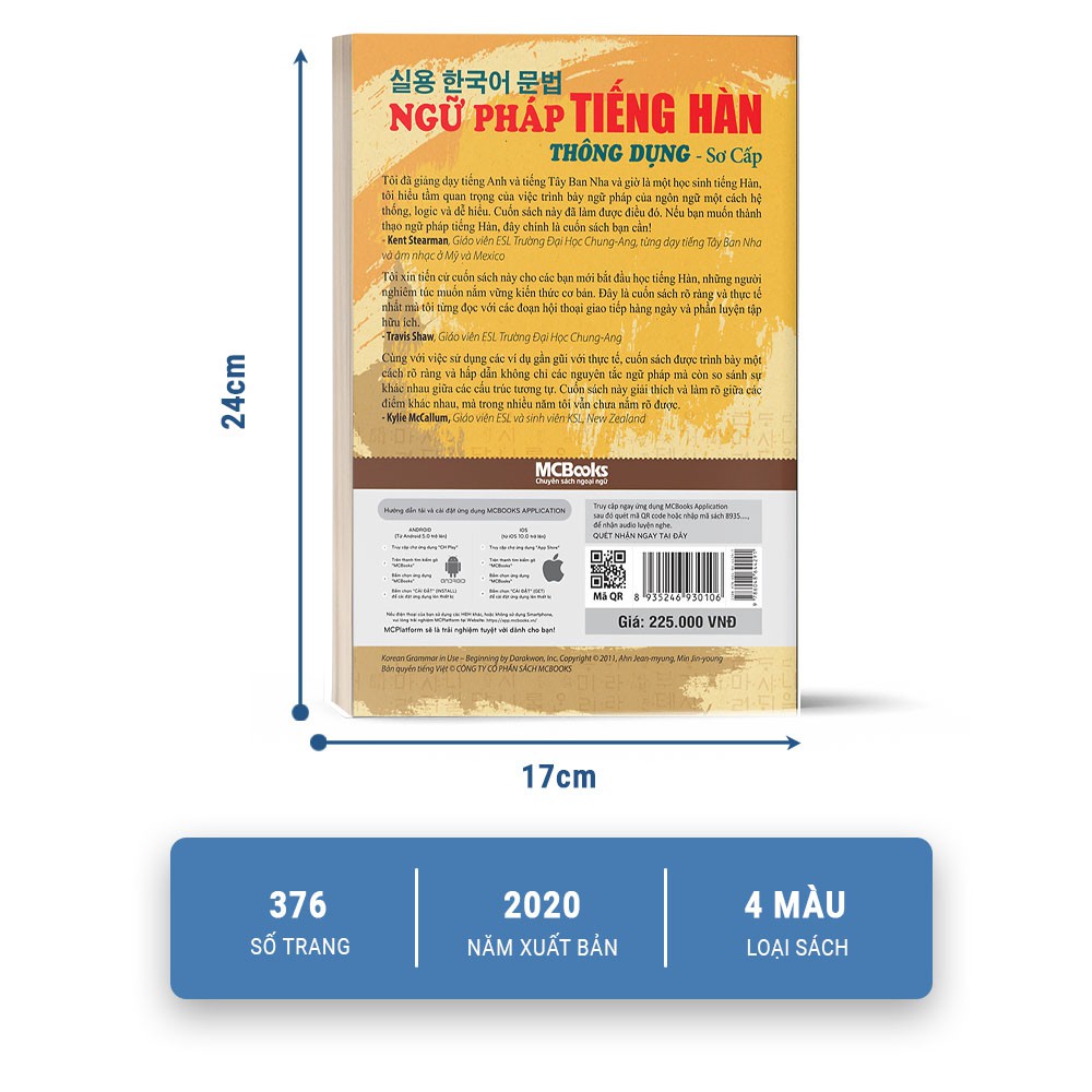 Sách Ngữ Pháp Tiếng Hàn Thông Dụng (Sơ Cấp) – Korean Grammar In Use - MCBooks