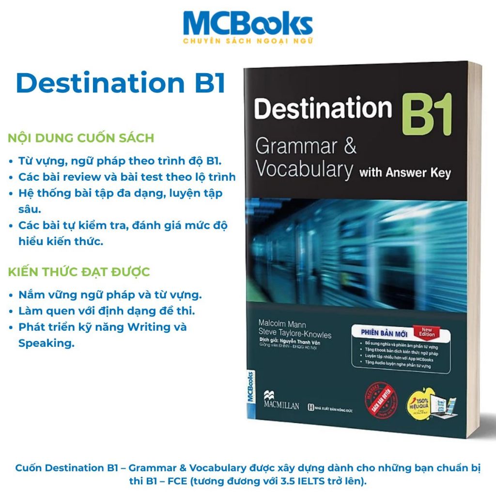 Sách - Trọn Bộ Giáo Trình Tiếng Anh Destination Grammar & Vocabulary B1, B2, C1&C2 - MCBooks
