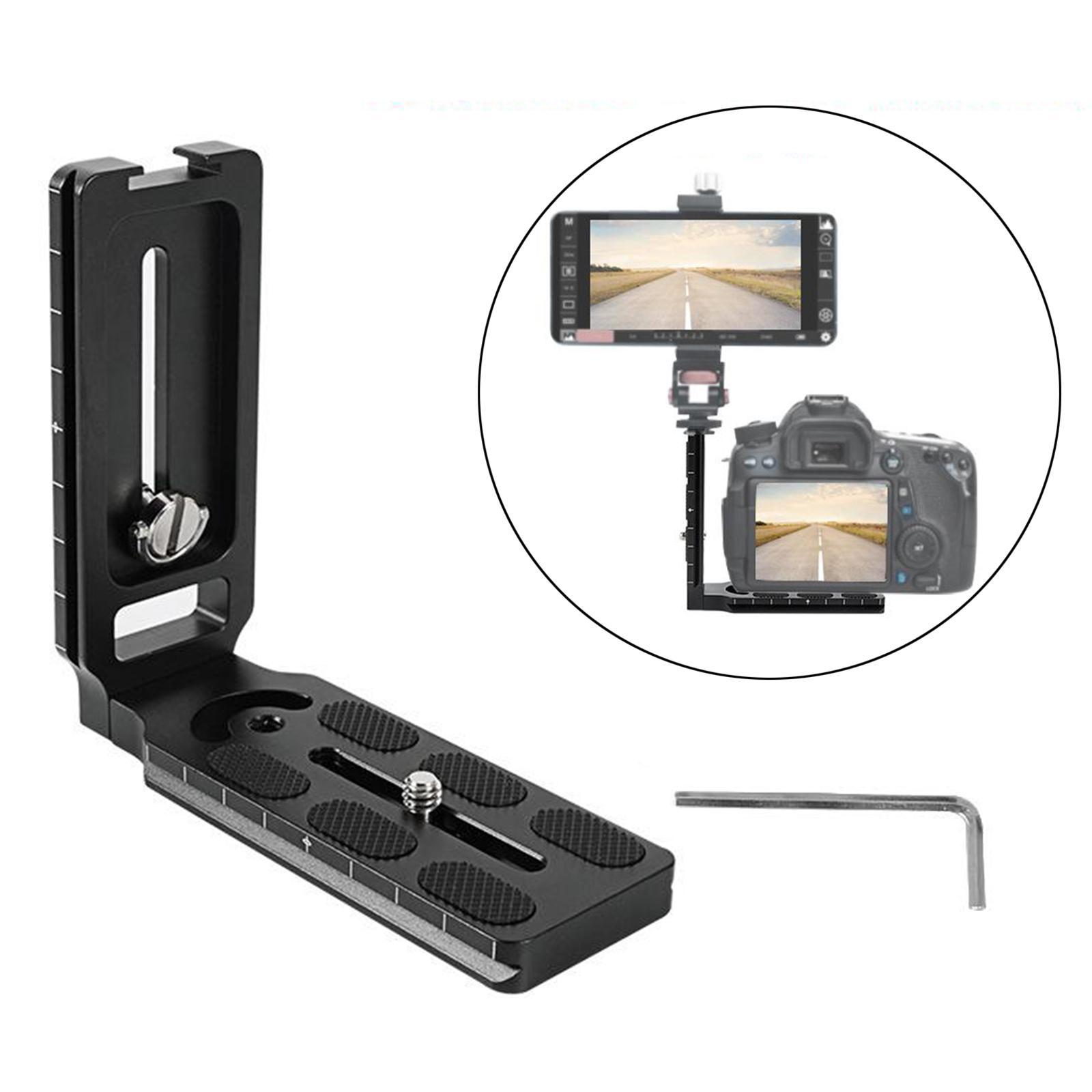 Universal Quick Release L Shaped Bracket Mount Adapter For DSLR Camera Black