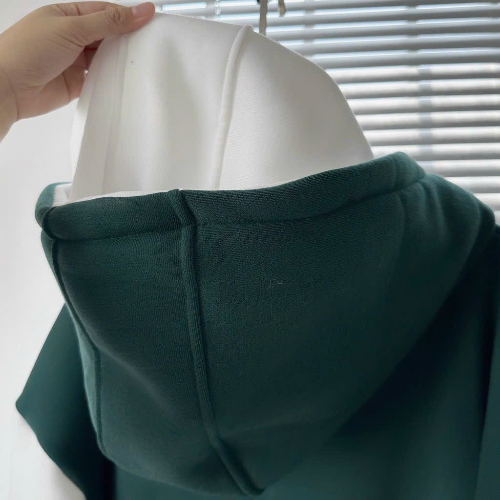 Aó Hoodie Phối Thân Thêu DESSUU Nón Rộng Nút Bấm Cổ Siêu xinh,Hàng Đẹp Chuẩn ShoP Kèm ảnh Thật