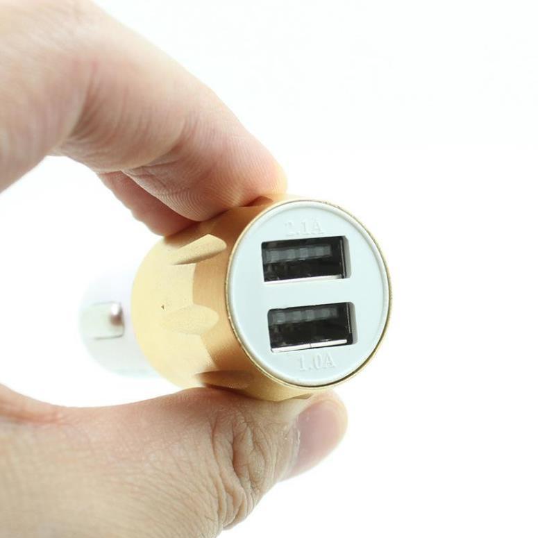 Cóc sạc điện thoại 2 cổng USB 5V 2.1A / 1A cho xe ô tô