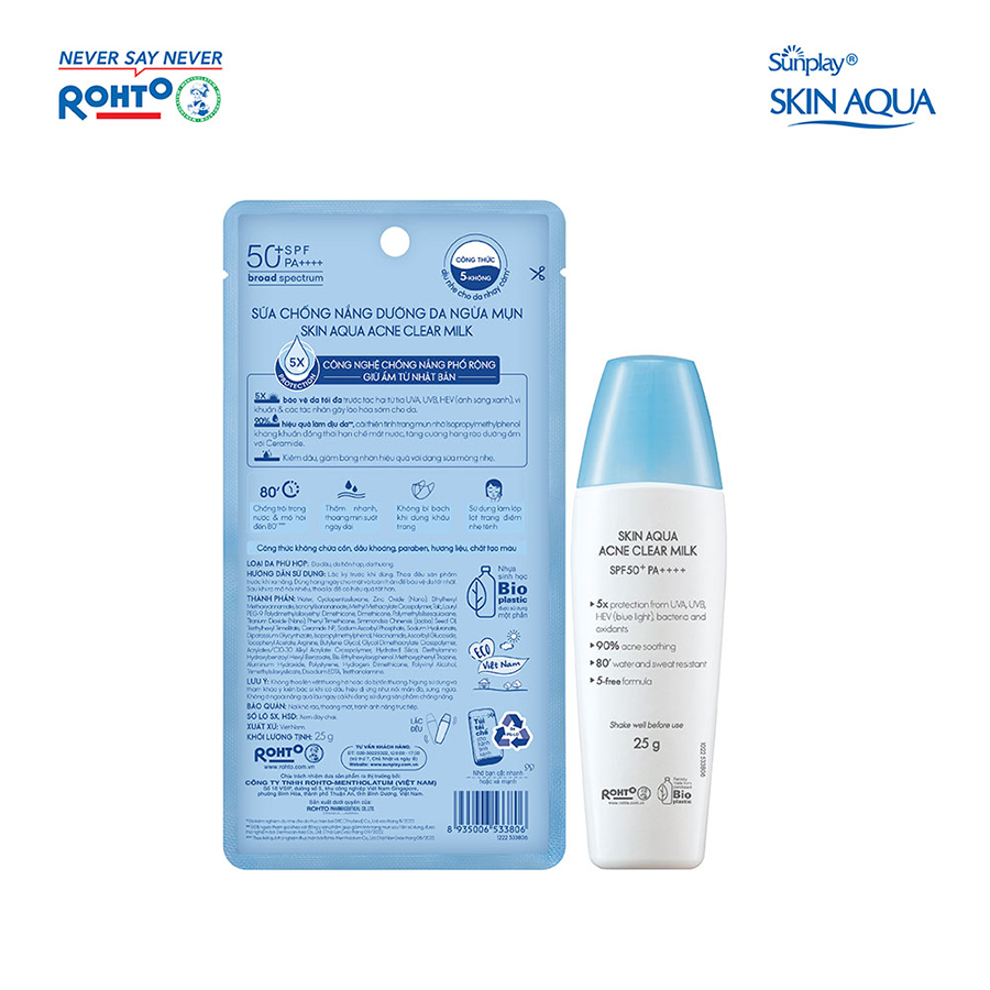 Sữa Chống Nắng Dưỡng Da Ngừa Mụn Sunplay Skin Aqua Acne Clear SPF 50+ PA++++