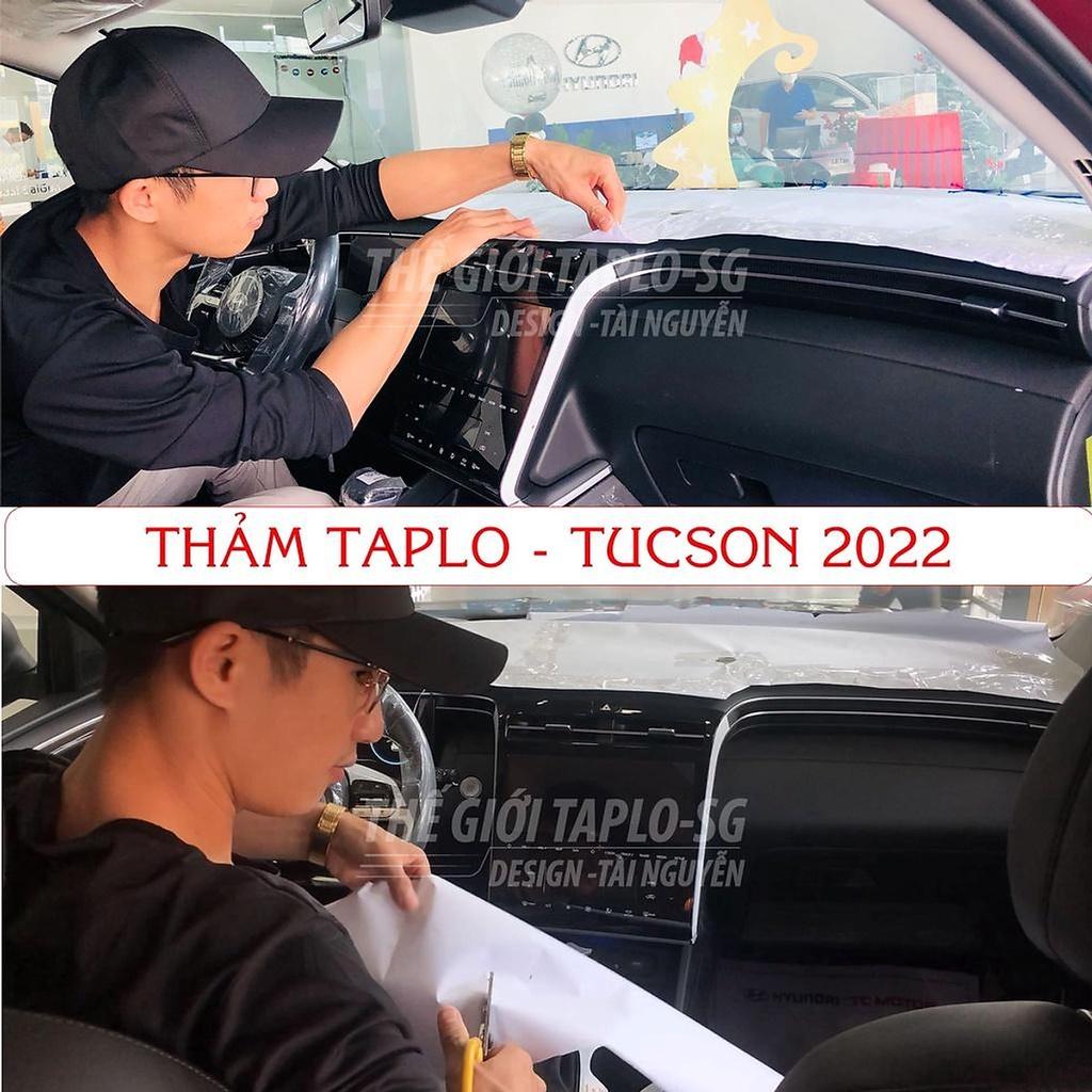 Thảm Taplo Chống Nắng ô tô dành cho Tucson đời 2022 da cacbon cao cấp chuẩn form Sang-Xịn-Mịn