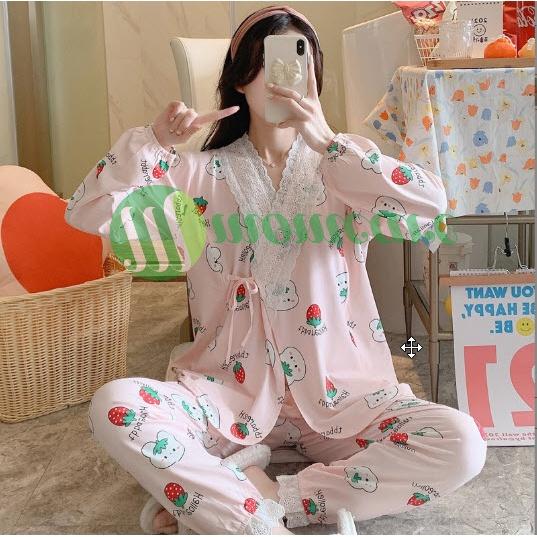 Bộ đồ bầu sau sinh cho con bú ti YUKATA KIMONO - Đồ bộ bầu đẹp mặc nhà - Quần áo bầu thời trang cho mẹ giá rẻ Bigsize 2022