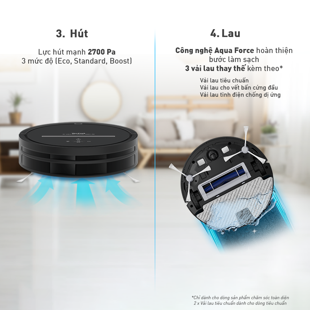 Robot hút bụi lau nhà Tefal RG7865WH - Đen - Hàng chính hãng