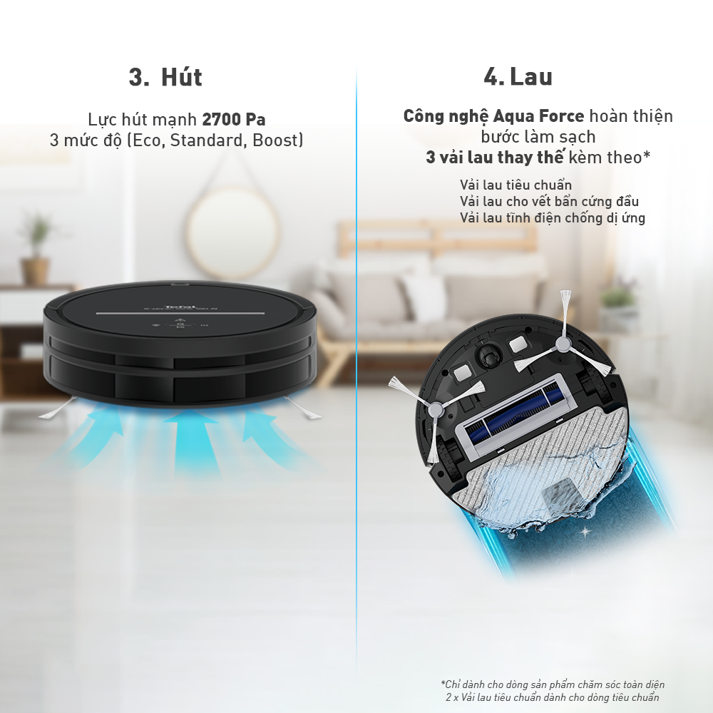 Robot hút bụi lau nhà Tefal RG7865WH - Đen - Hàng chính hãng   