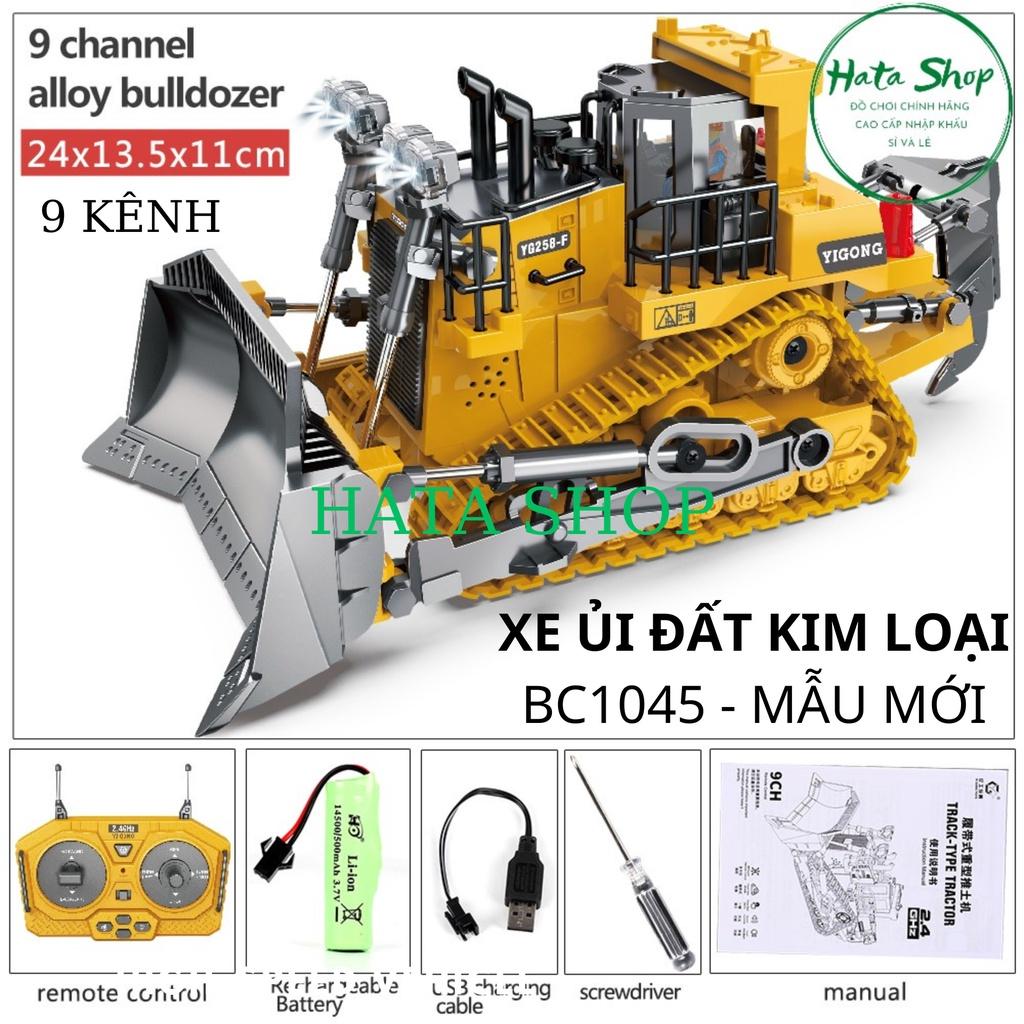 Xe Ủi Đất Kim Loại BC1045 (Alloy Bulldozer) điều khiển từ xa 9 kênh / Xe công trình xúc đất điều khiển cao cấp