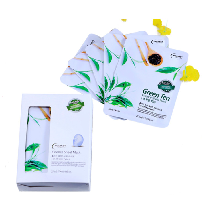 Combo 10 Túi mặt nạ giấy dưỡng da - Mặt nạ tri mụn chiết xuất Trà Xanh Holikey Fresh Green tea Mask Sheet 100% Cotton (25mlx10)