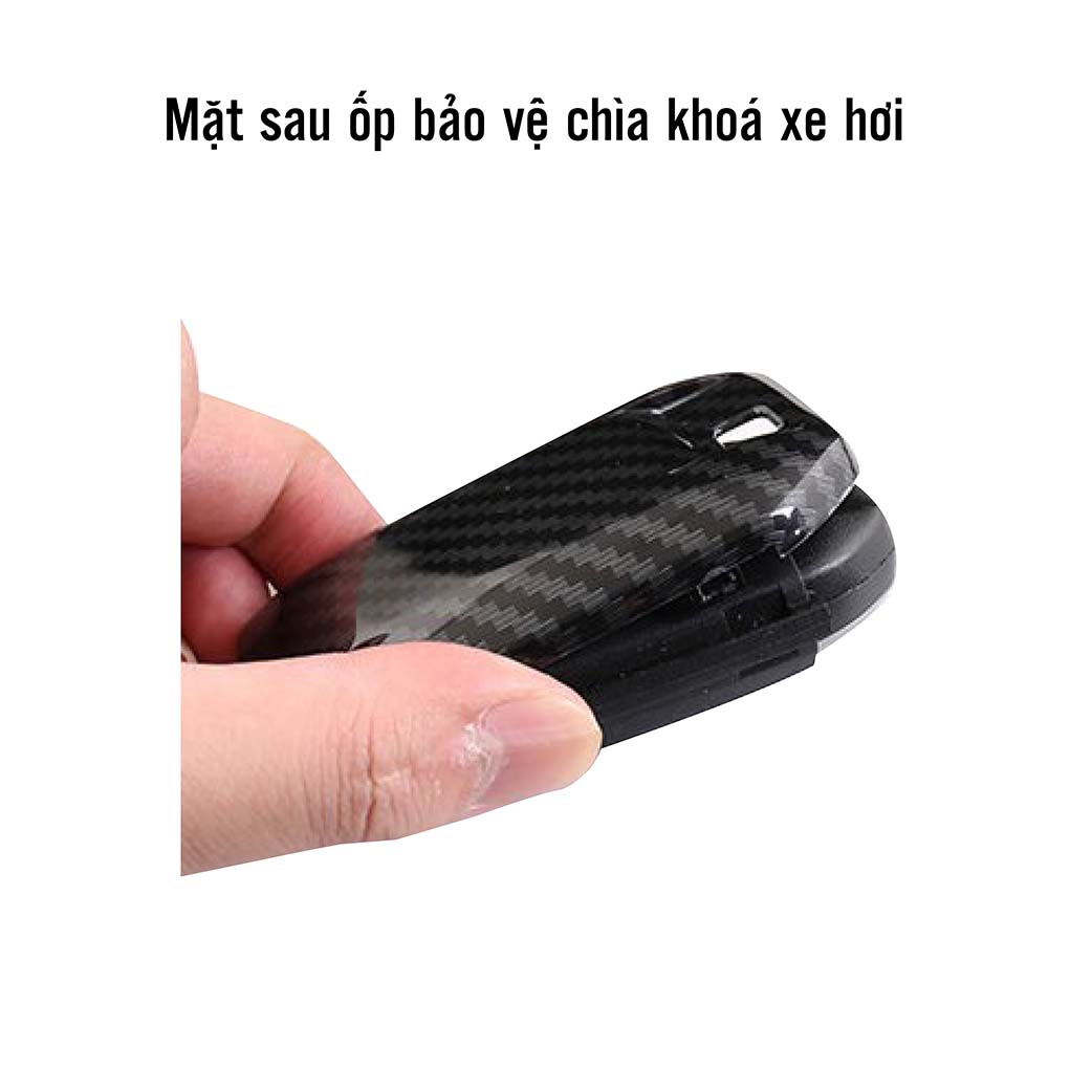 Ốp chìa khóa dành cho xe Toyota Camry, Fortuner chất liệu nhựa ABS mạ vân Cacbon - Hàng Chính Hãng