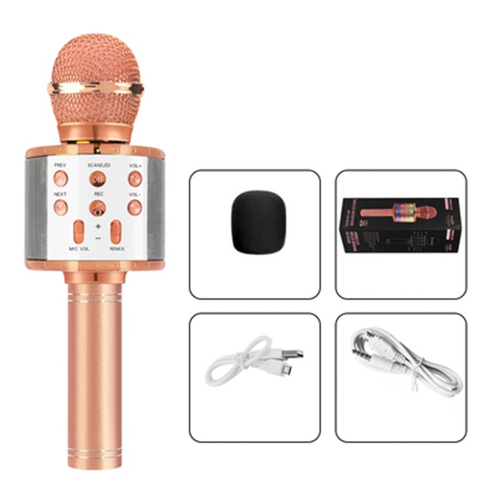 Mic Hát Karaoke Phát Nhạc Bluetooth WS-858L