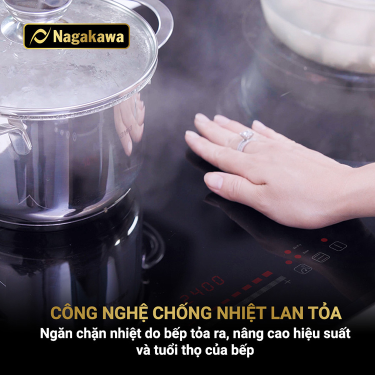 Bếp Đôi Điện Từ Inverter Nagakawa NAG1214M - Hàng Chính Hãng