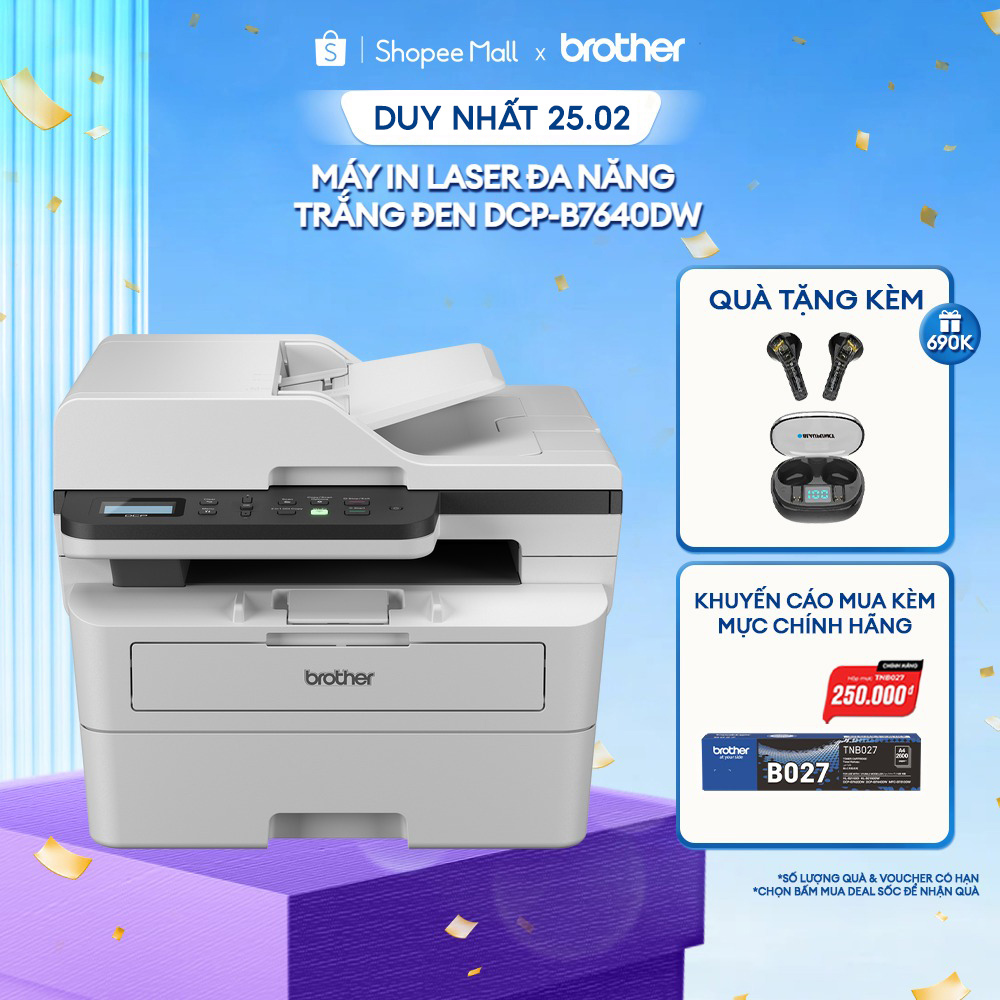 Máy in laser đa năng trắng đen DCP-B7640DW - Hàng chính hãng