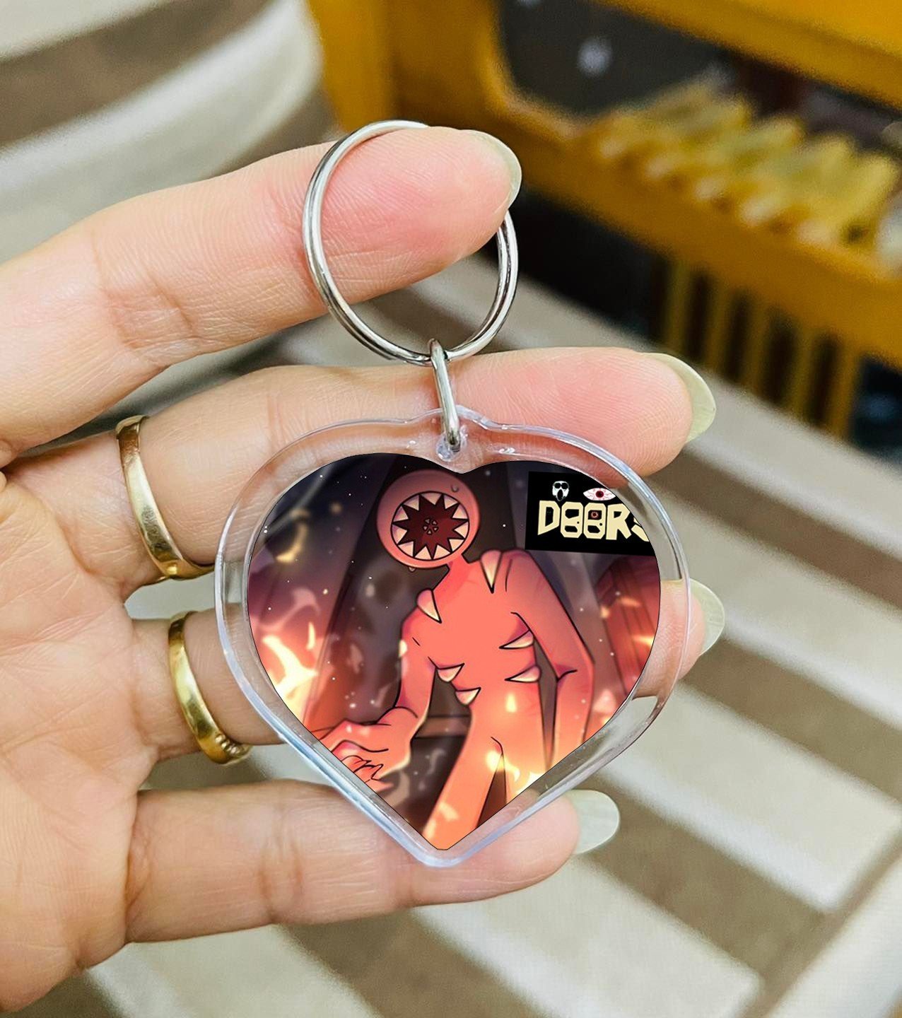 Móc treo khoá Roblox Doors Ambush figure seek hide Rush Eyes Halt Jack Glitch/ moca khoá Game Roblox Doors Ambush fig