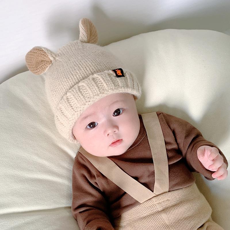 Nón Cho Bé Mùa Đông Trẻ Em Nón Len Dệt Kim Nón Dễ Thương Trẻ Em Khoác Thun Ấm Mũ Bonnet 42-48Cm dành Cho Bé Trai Bé Gái 4-15 M