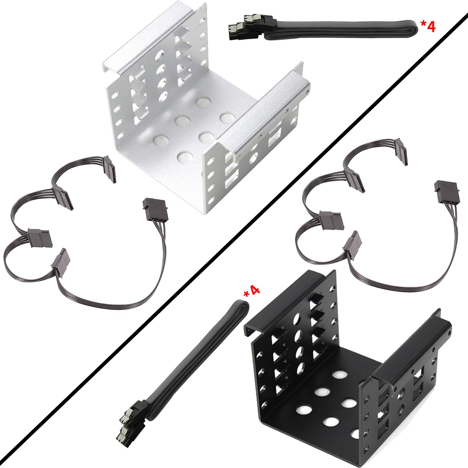 2x 2.5 Inch to 3.5 Inch SSD HDD Hard Drive Caddy Black with SATA Cable