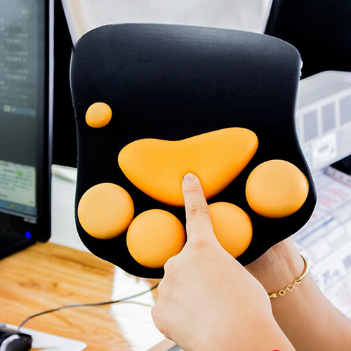 Miếng Lót Chuột Silicone CÓ ĐỆM TAY hình chân mèo - Hàng Chính Hãng