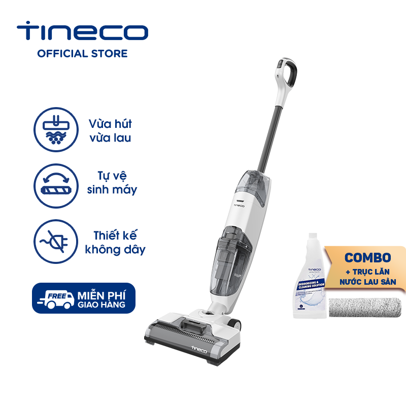 Hình ảnh Combo Máy Hút Bụi Lau Nhà Không Dây Tineco Ifloor 2 - Hút Và Lau 2in1 - Tự Vệ Sinh Trục Lăn + Trục Lăn + Nước Lau Sàn