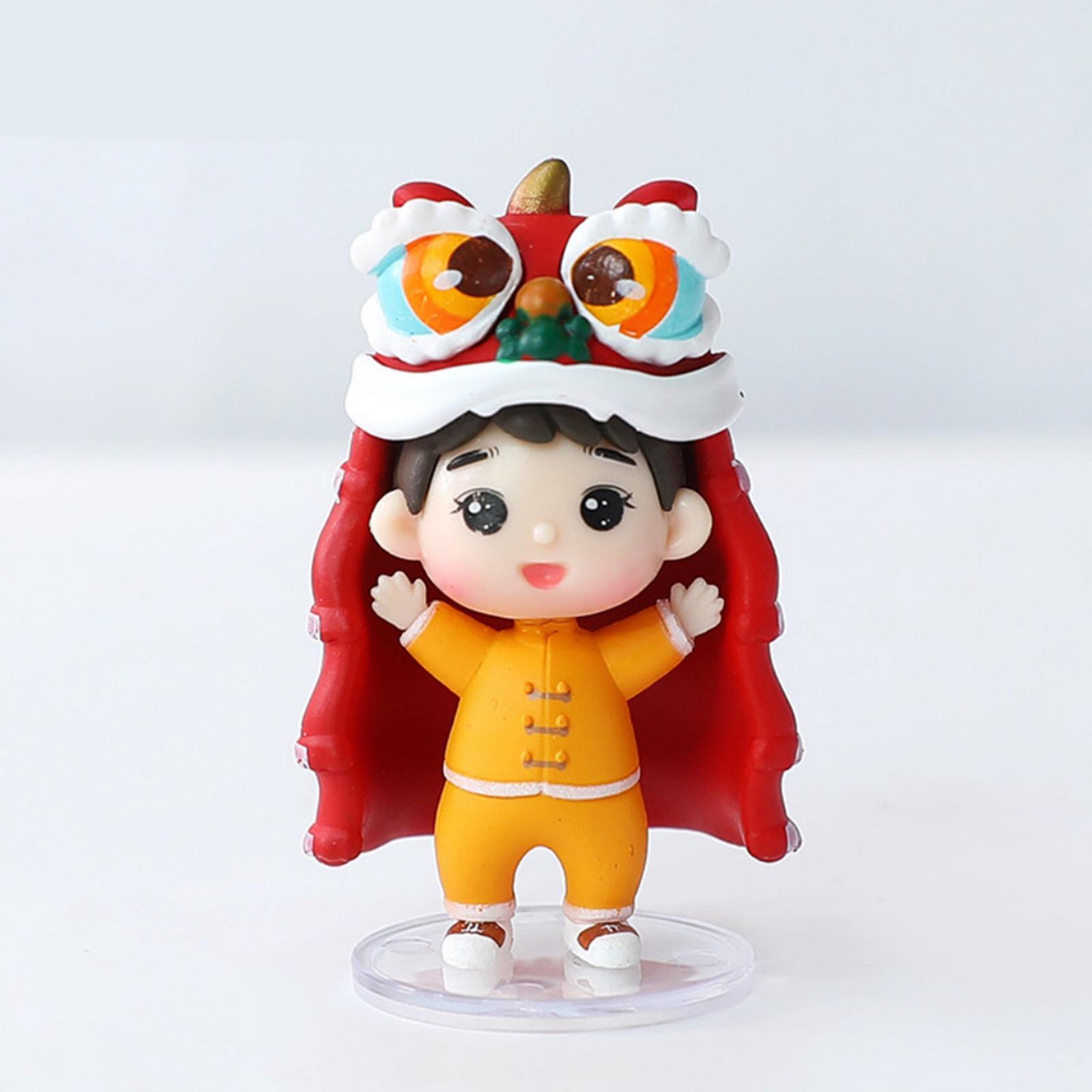 Small Chinese Doll Figurine Crafts for Desktop Decor Cake Topper Decor