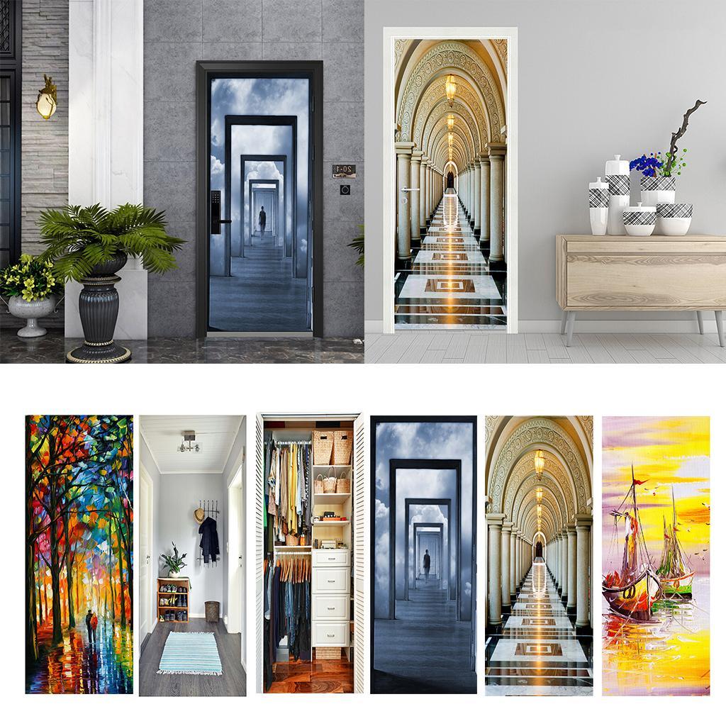 3D Self Adhesive Painting Sticker Art Wall Decal Home Office Door Decor A