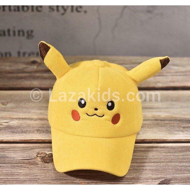 NÓN LƯỠI TRAI PIKACHU CHO BÉ, MŨ HÌNH THÚ CHO BÉ dễ thương LAZAKIDS bé trai bé gái từ 2 tuổi-6 tuổi đội đẹp chống nắng