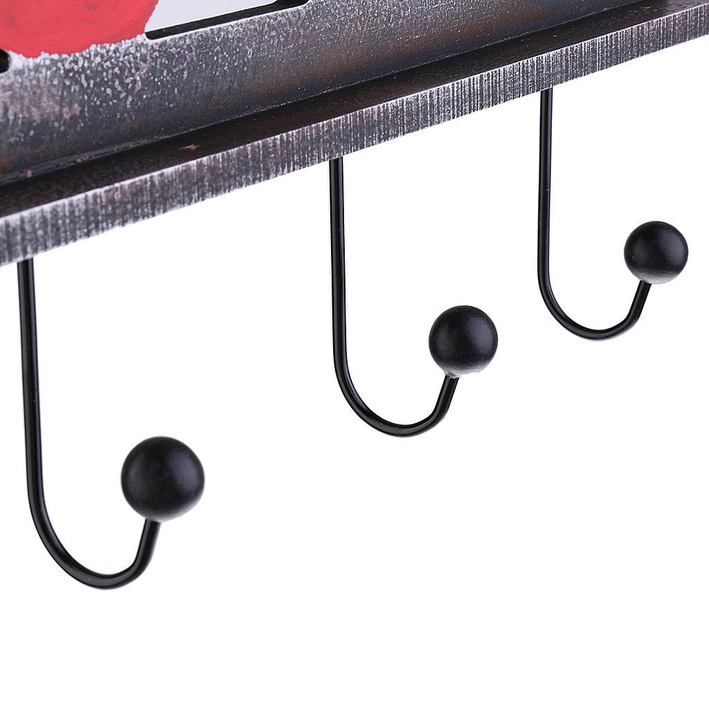 Wooden Number Wall Hooks Bathroom Door Hanger for Key Clothes Bag Home Decor