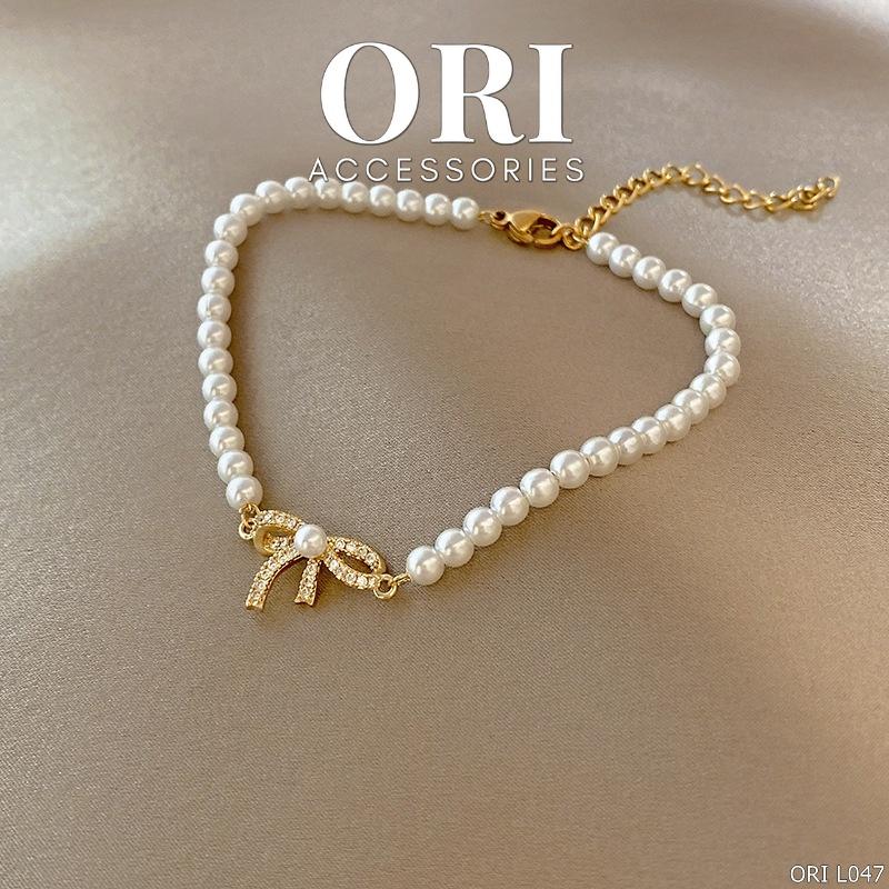 Lắc tay nữ chuỗi hạt hình nơ Arian sang trọng ORI ACCESSORIES L047