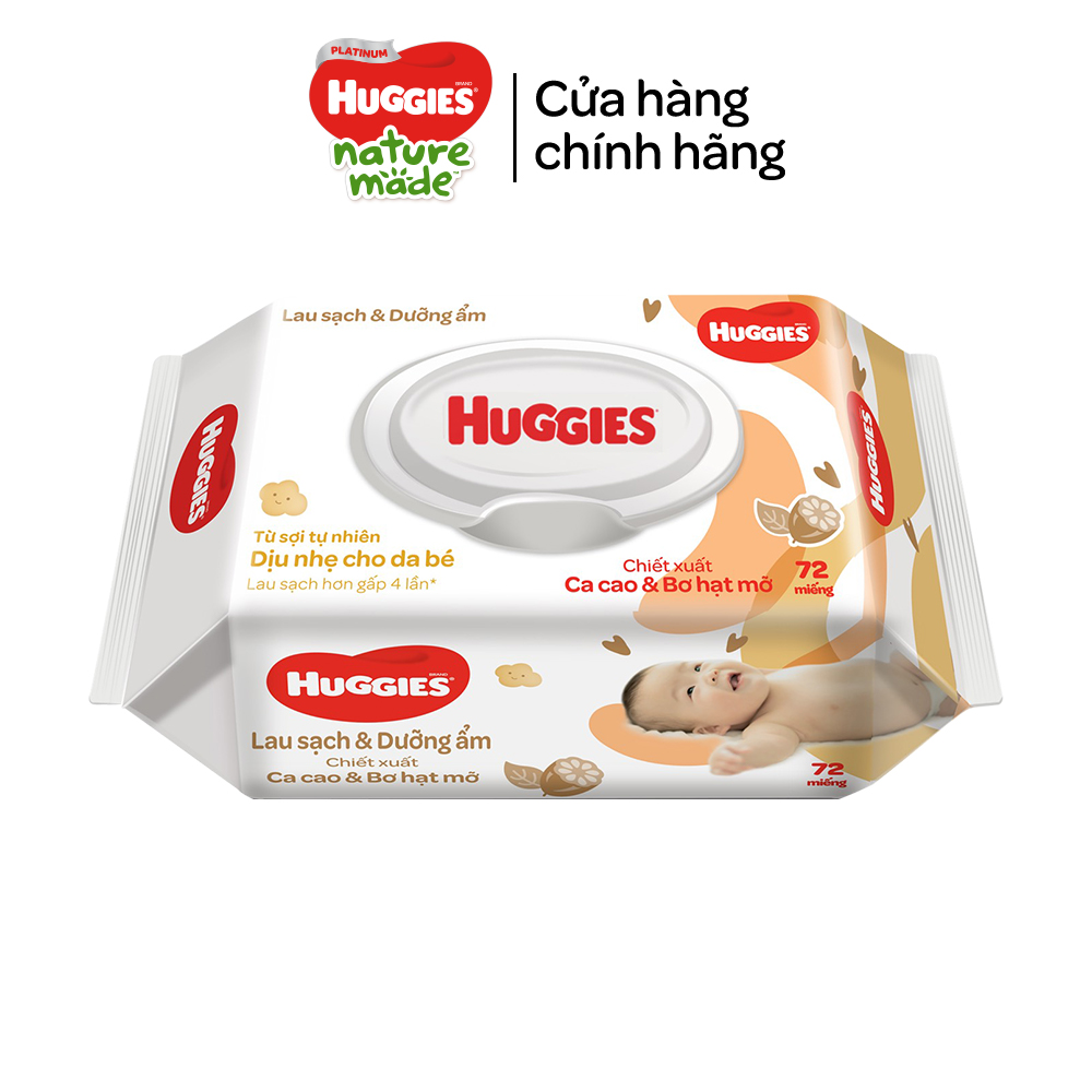 Thùng 12 gói khăn giấy ướt cho trẻ sơ sinh HUGGIES (Gói 72 tờ) - Hàng chính hãng