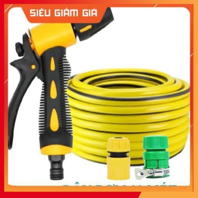 Bộ dây vòi xịt nước rửa xe, tưới cây . tăng áp 3 lần, loại 20m 206319 cút sập, nối PE