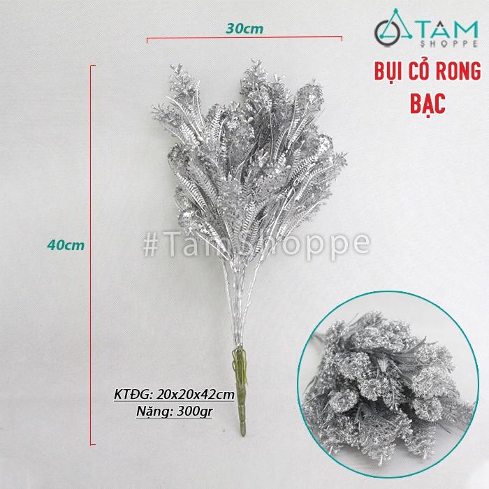 Cành lá giả phủ bạc trang trí nhiều kiểu CHG-124