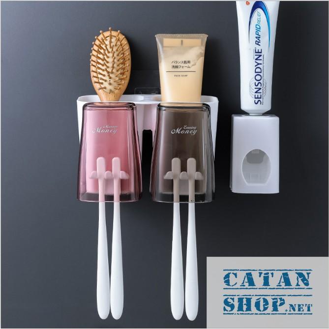 Kệ Nhà Tắm thông minh Cao Cấp treo bàn chải , hộp đựng bàn chải, kem đánh răng GD339-HDRTrong