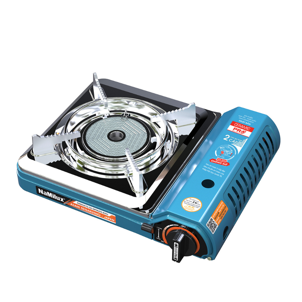 Bếp Gas Mini/Du Lịch Hồng Ngoại NaMilux PL2027PS/Van Ngắt Gas Tự Động 2 Cấp - Giải Pháp Chống Nổ Lon Gas/Hàng Chính Hãng