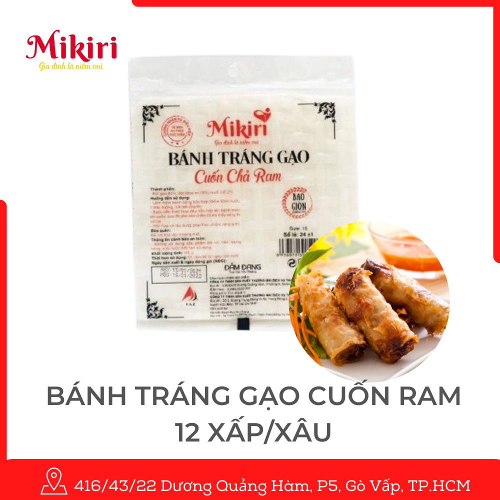 Bánh Tráng Gạo Cuốn Chả Ram Mikiri ( 12 xấp )