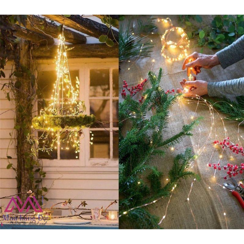 Dây đèn trang trí ngoài trời mưa đom đóm năng lượng mặt trời chống nước