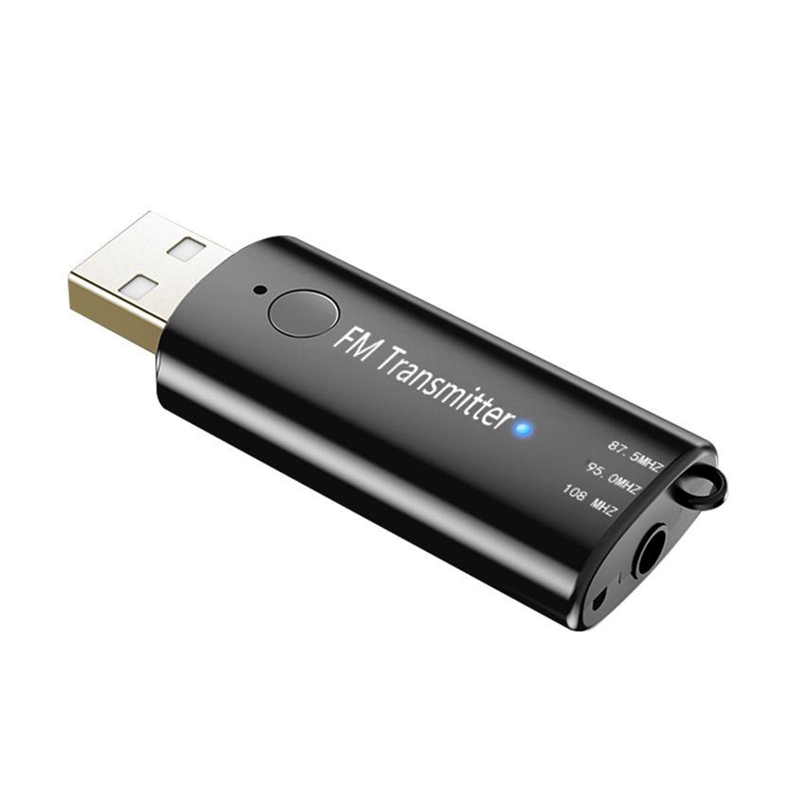 Bluetooth 5.0 Transmitter and Receiver FM 2-in-1 Low Latency Mini Wireless Audio Adapter AUX Adapter for TV Home Sound System Car Headphones Speakers