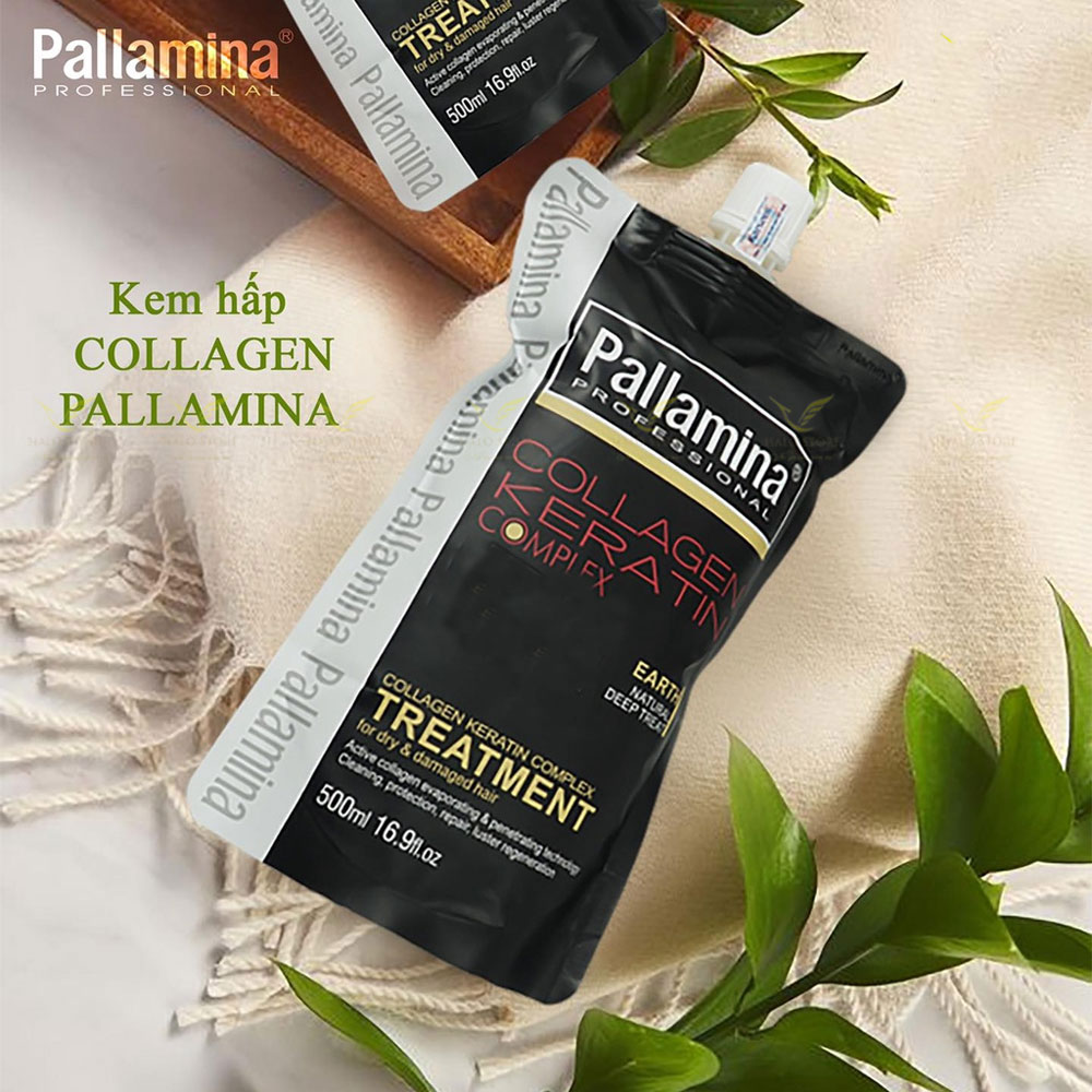 Kem hấp ủ tóc Pallamina X2 Collagen Keratin Complex Treatment siêu mượt 500ml