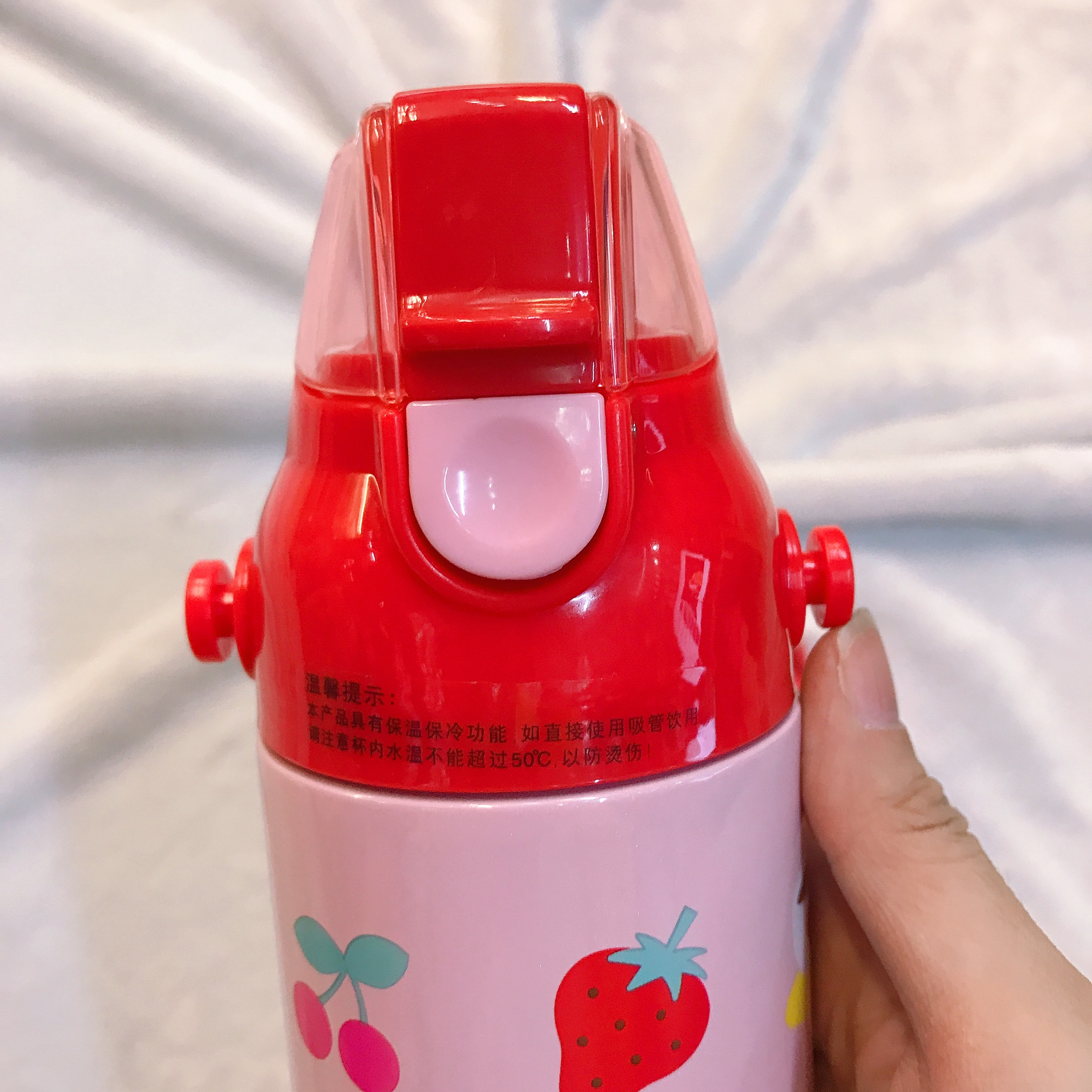 Bình nước giữ nhiệt hình mèo Kitty che miệng màu hồng nhạt cho trẻ em, bé gái -  - KT3655HN