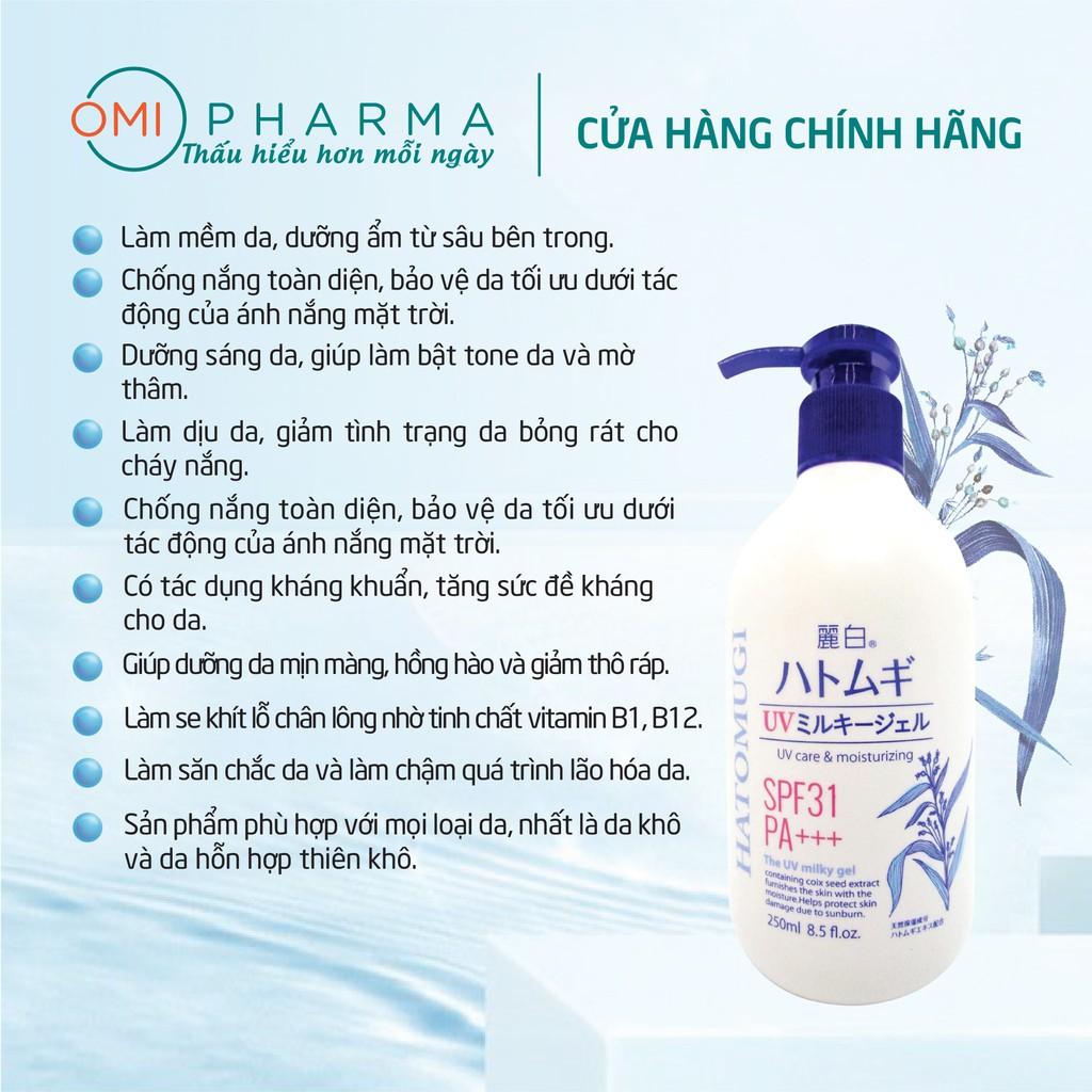 Sữa Dưỡng Thể Chống Nắng, Dưỡng Ẩm Reihaku Hatomugi UV Milky Gel SPF31 PA+++