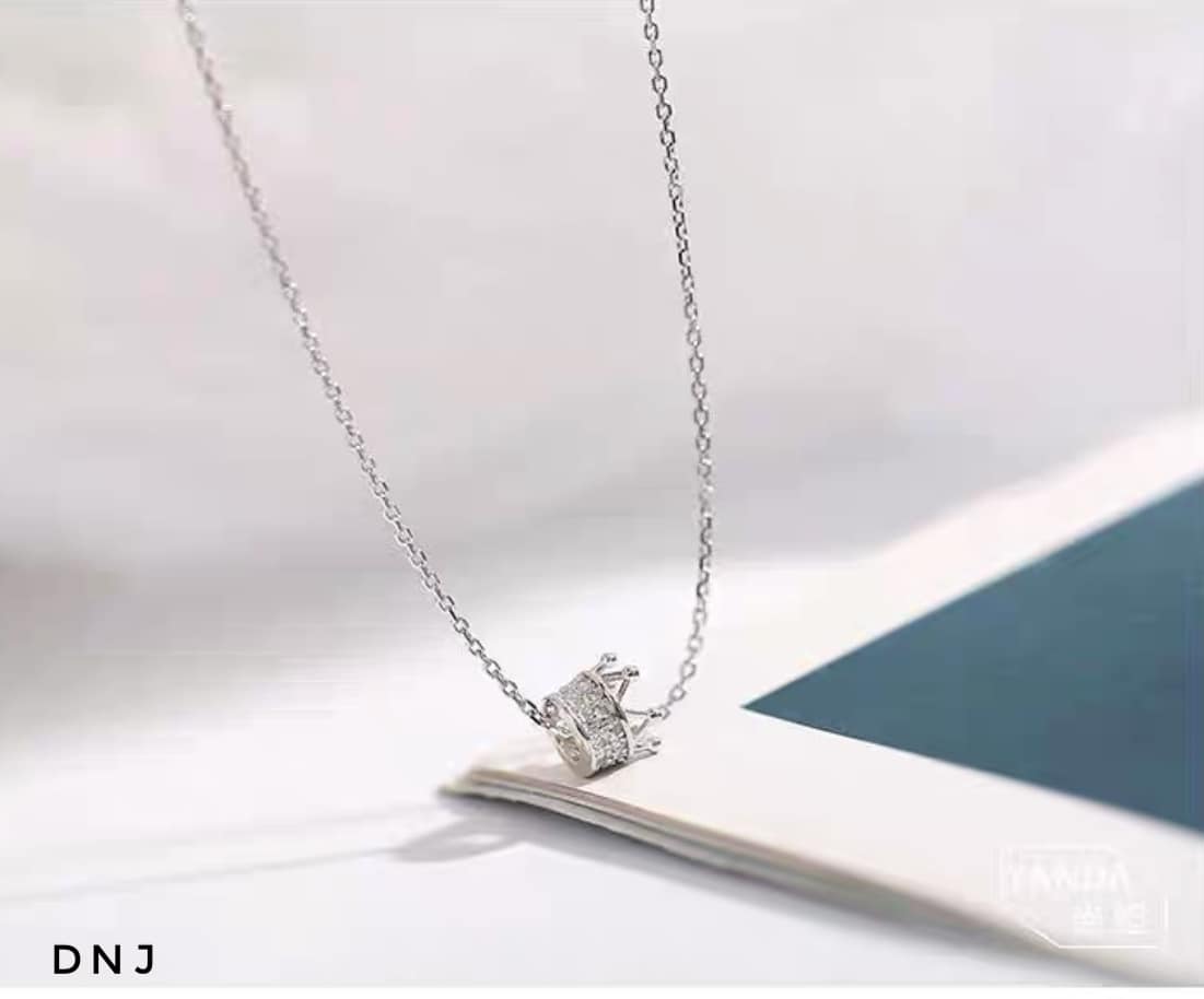 Dây chuyền nữ mặt vương miện chất liệu bạc s925 MS08v